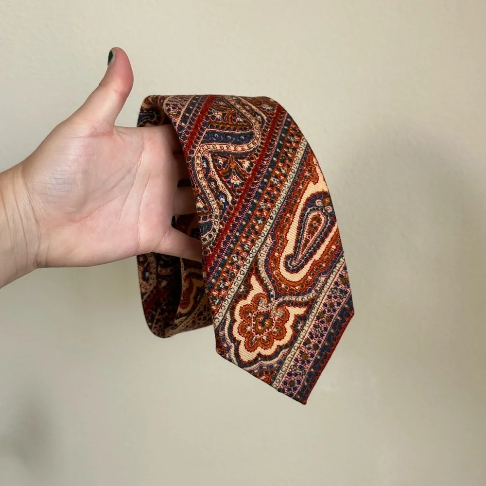 Vintage 1970's Polo Ralph Lauren Wool Paisley Tie - Picture 2 of 11